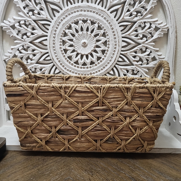Other - Boho/Wicker basket with handles